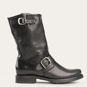 NEW Frye Black Leather Veronica Short Boots Women size 10